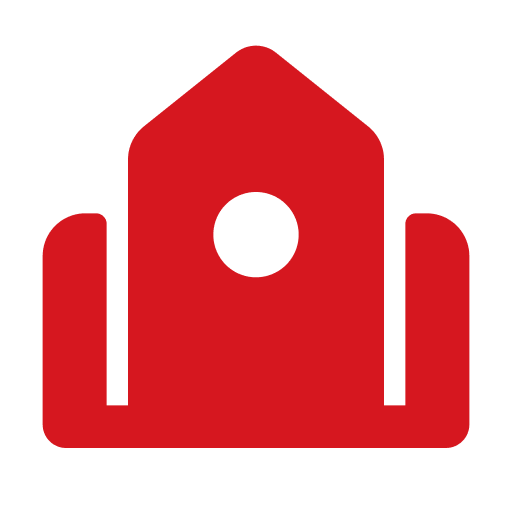 Red abstract shape on black background.