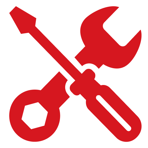 Red tools icon: wrench and screwdriver crossed.